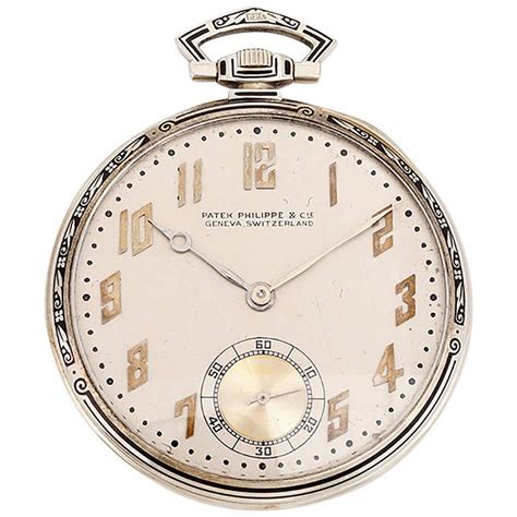 patek philippe art deco white gold pocket watch|patek pocket watch price.